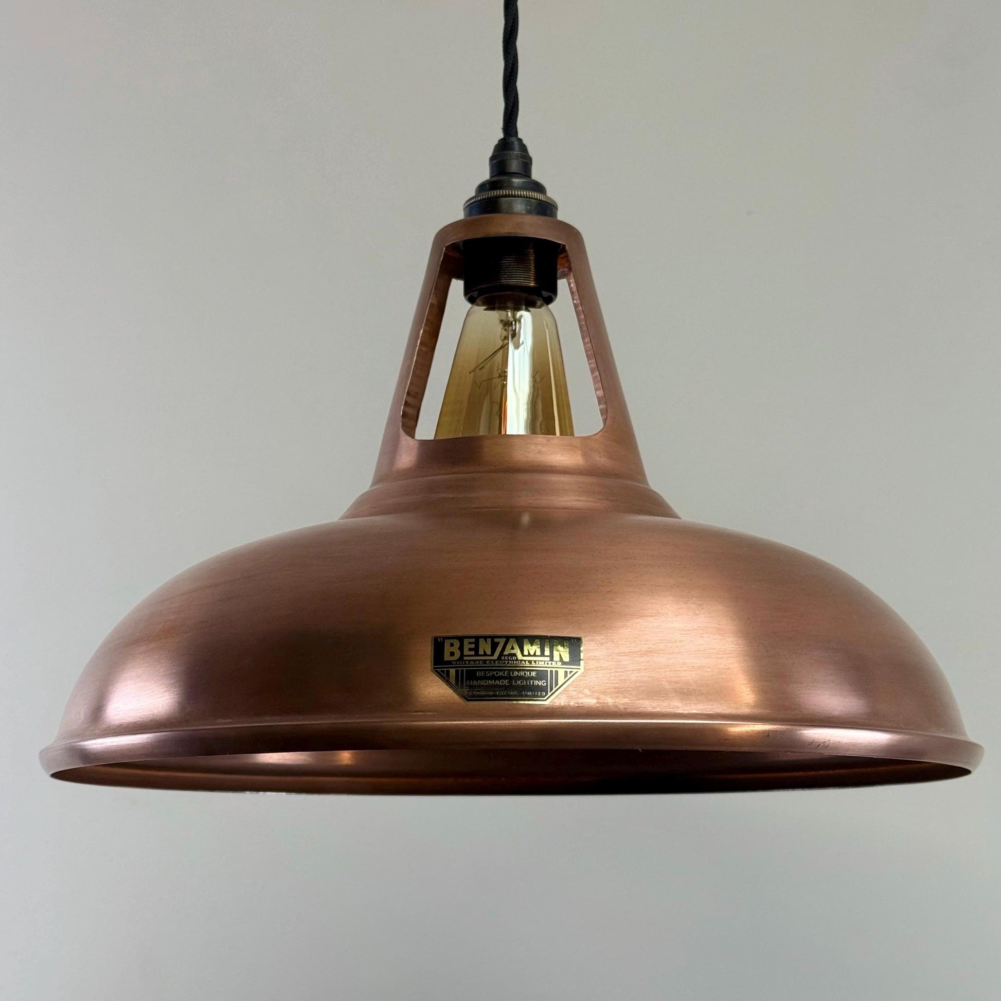 Cawston XL - Antique Copper Lampshade Pendant Set Light - 14 Inch