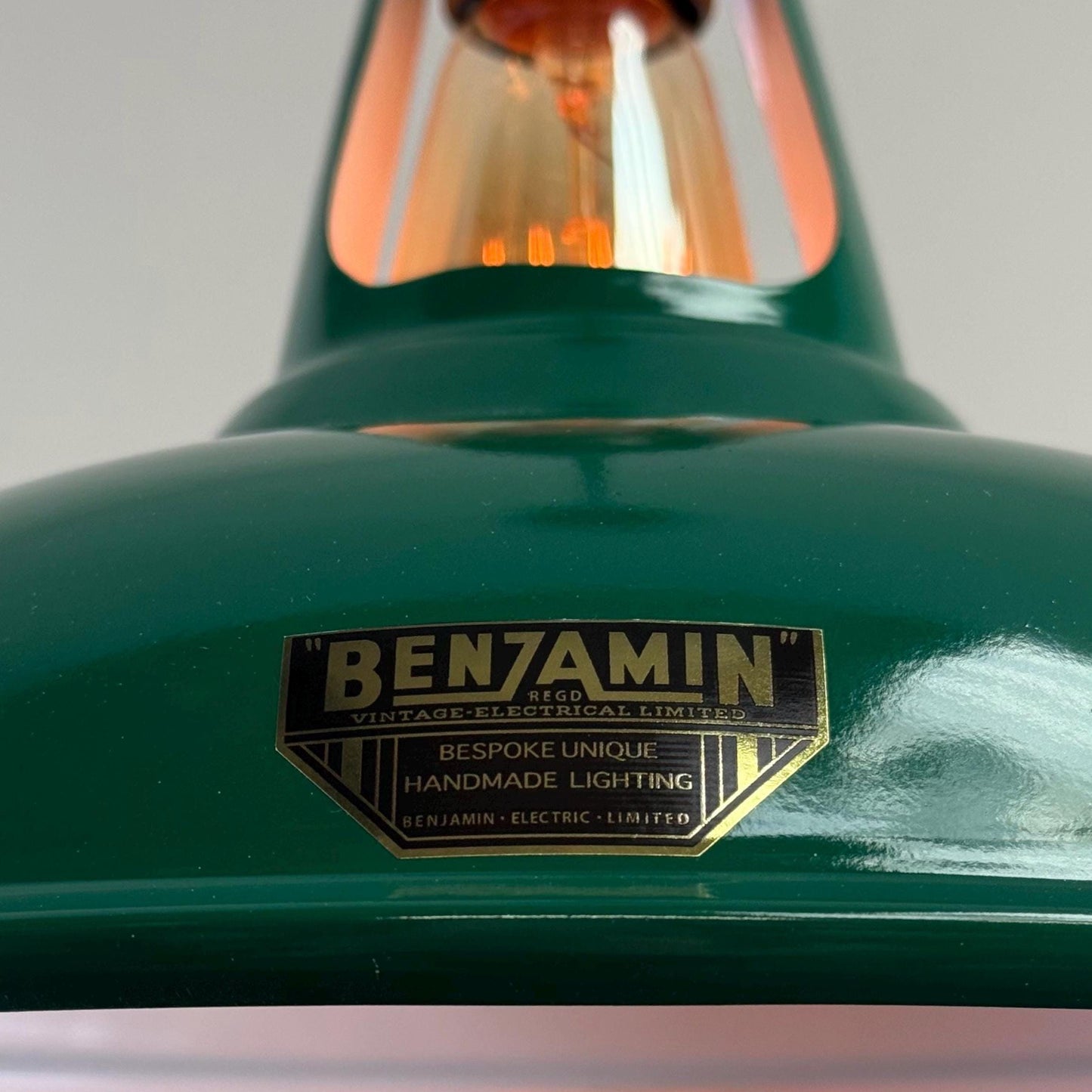 Cawston - Original Green Slotted Lampshade Pendant Set Light *Worn* - 11 Inch