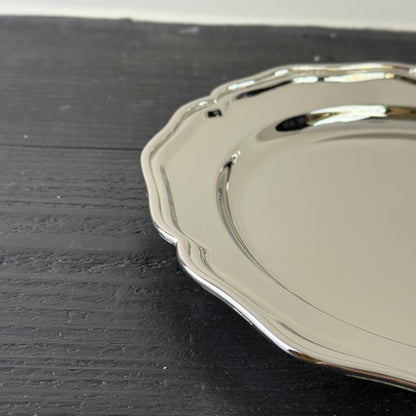 Maxlume ~ Solid Victorian Style Silver Finish Serving Cater Tray Mirror Finish