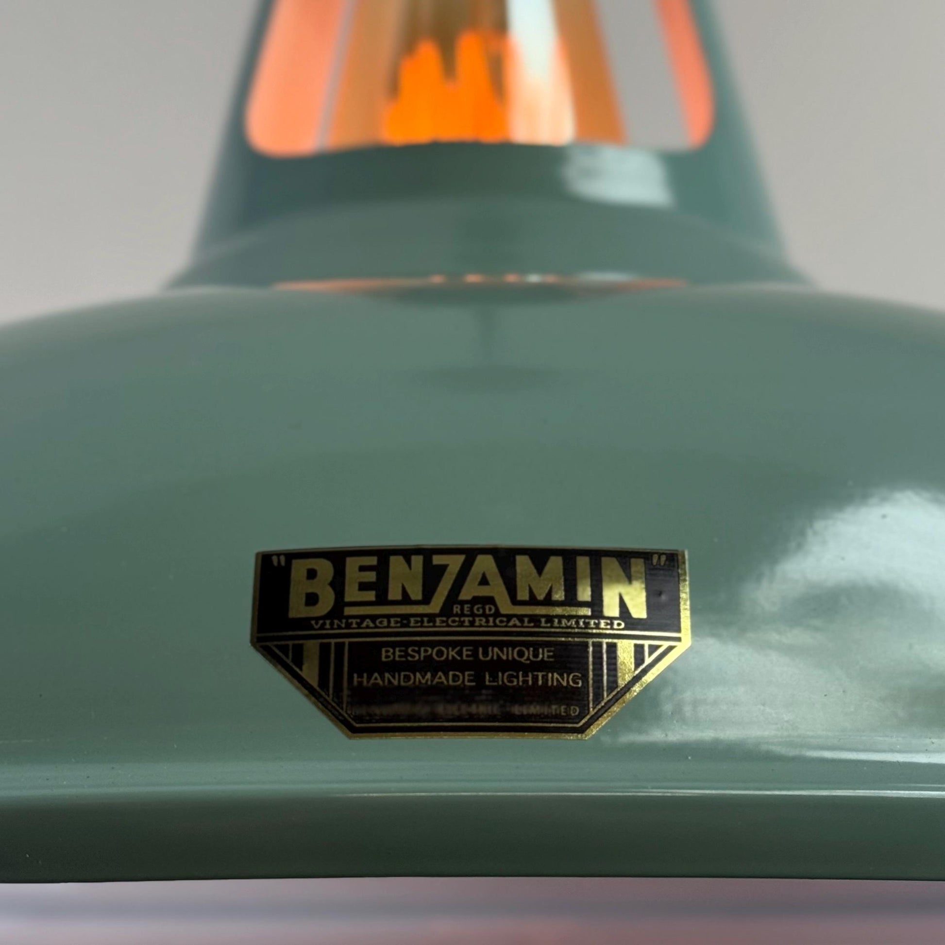 Cawston XL - Pistachio Green Coolicon Lampshade Slotted Pendant Set Light *Worn* - 14 Inch