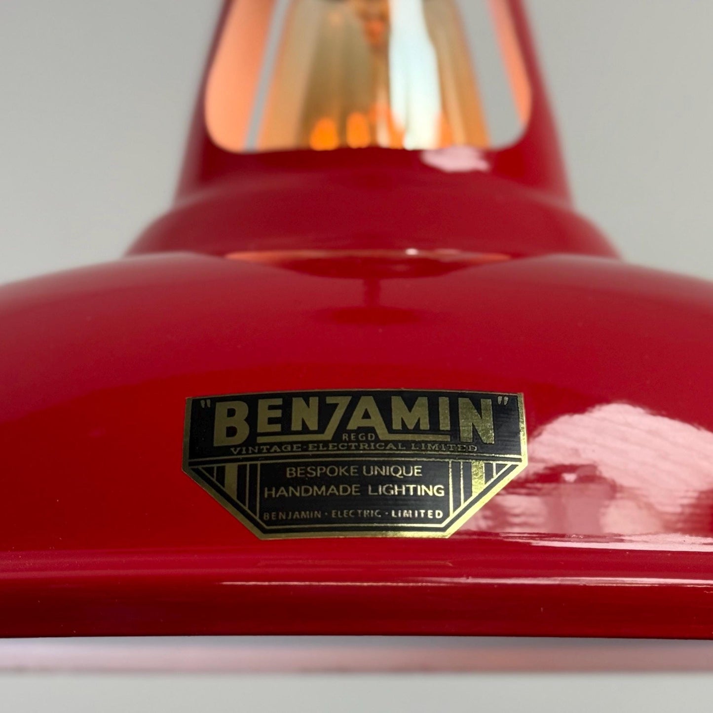 Cawston - British Red Slotted Lampshade Pendant Set Light *Worn* - 11 Inch