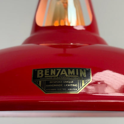 Cawston - British Red Slotted Lampshade Pendant Set Light *Worn* - 11 Inch