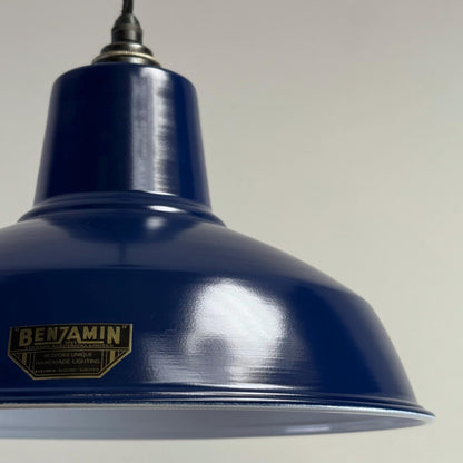 Filby - Royal Blue RLM Reflector Lampshade Pendant Set Light - 12.5 Inch