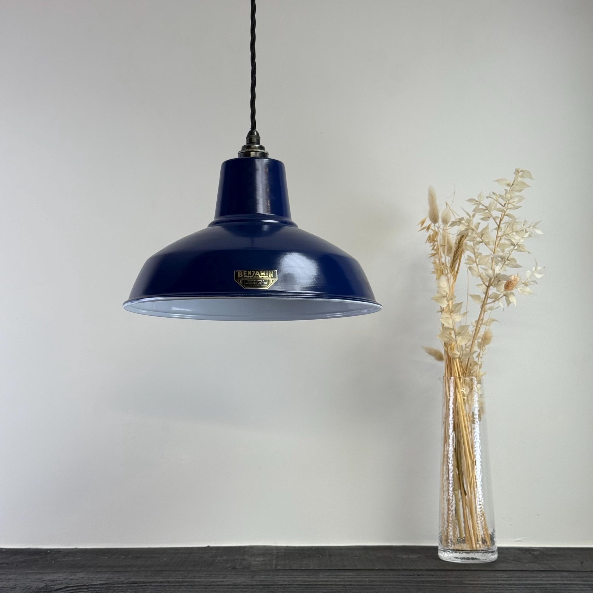 Filby - Royal Blue RLM Reflector Lampshade Pendant Set Light - 12.5 Inch