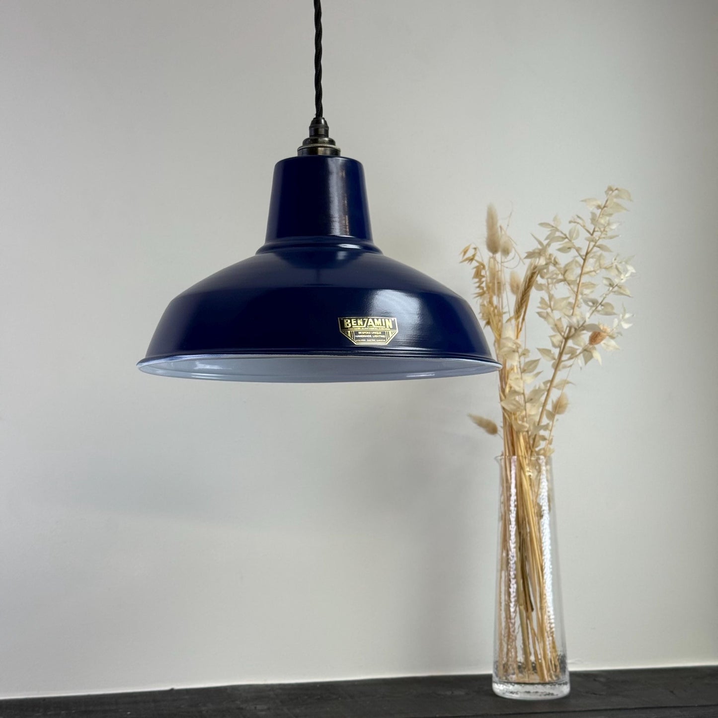 Filby - Royal Blue RLM Reflector Lampshade Pendant Set Light - 12.5 Inch