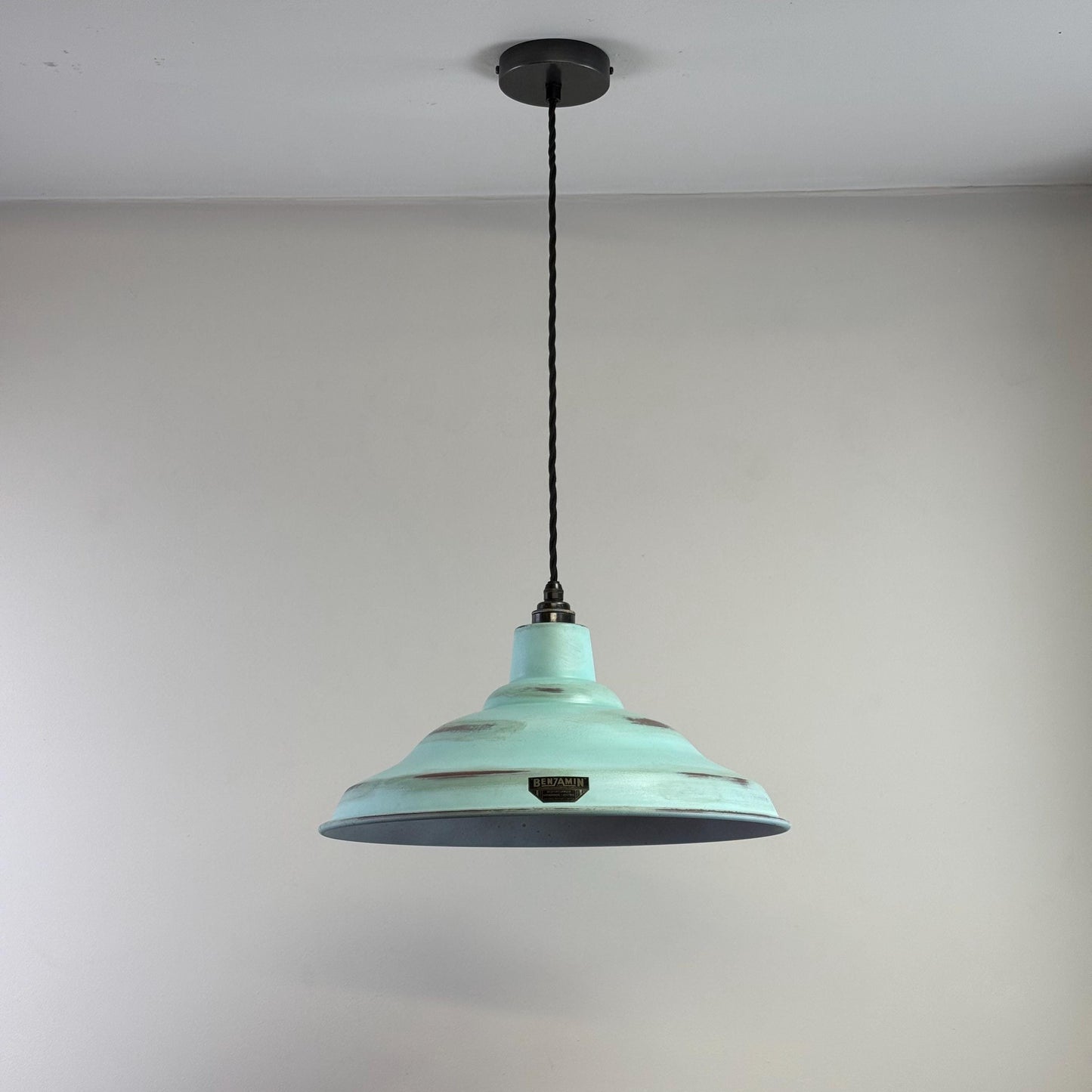 Bawsey ~ Copper Verdigris Lampshade Pendant Ceiling Light ~ 16 Inch