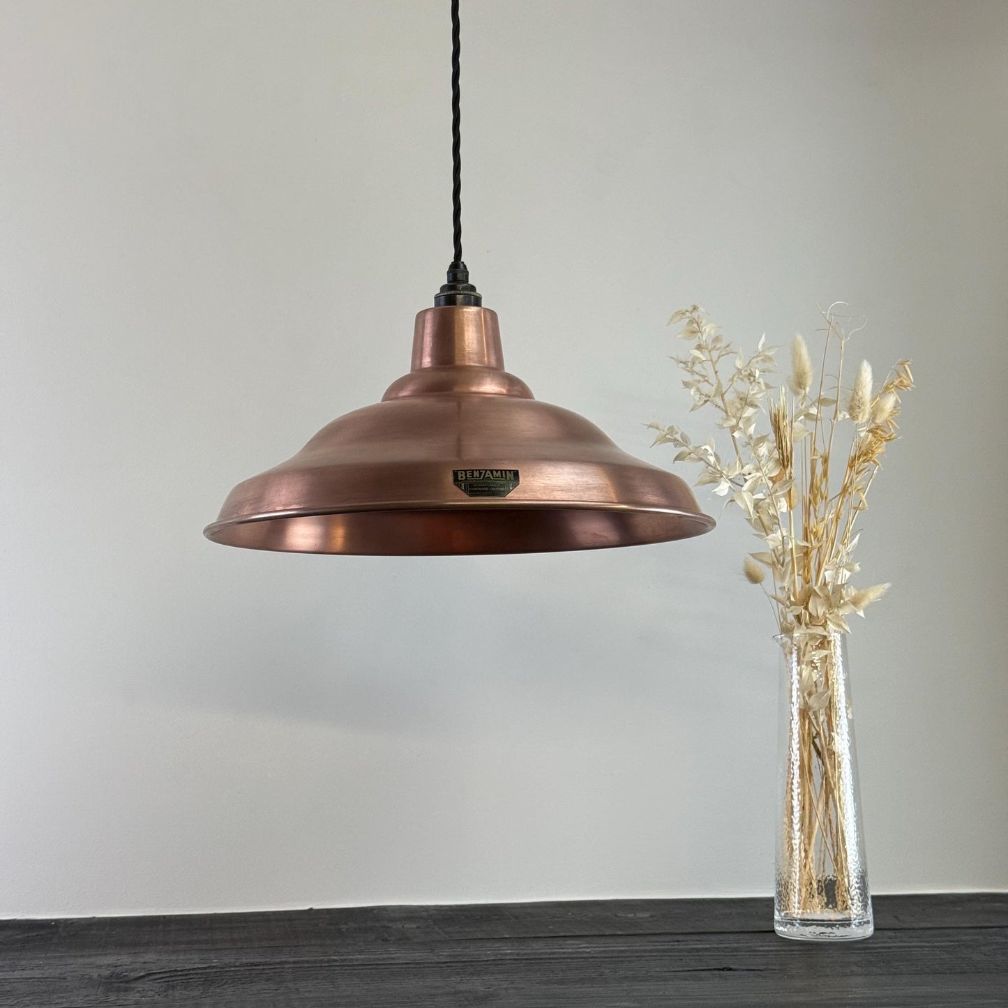 Bawsey ~ Antique Copper Industrial factory shade light ~ 16 Inch