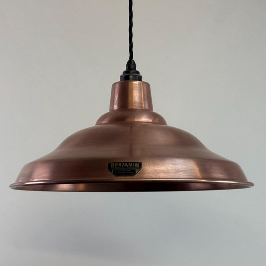 Bawsey ~ Antique Copper Industrial factory shade light ~ 16 Inch