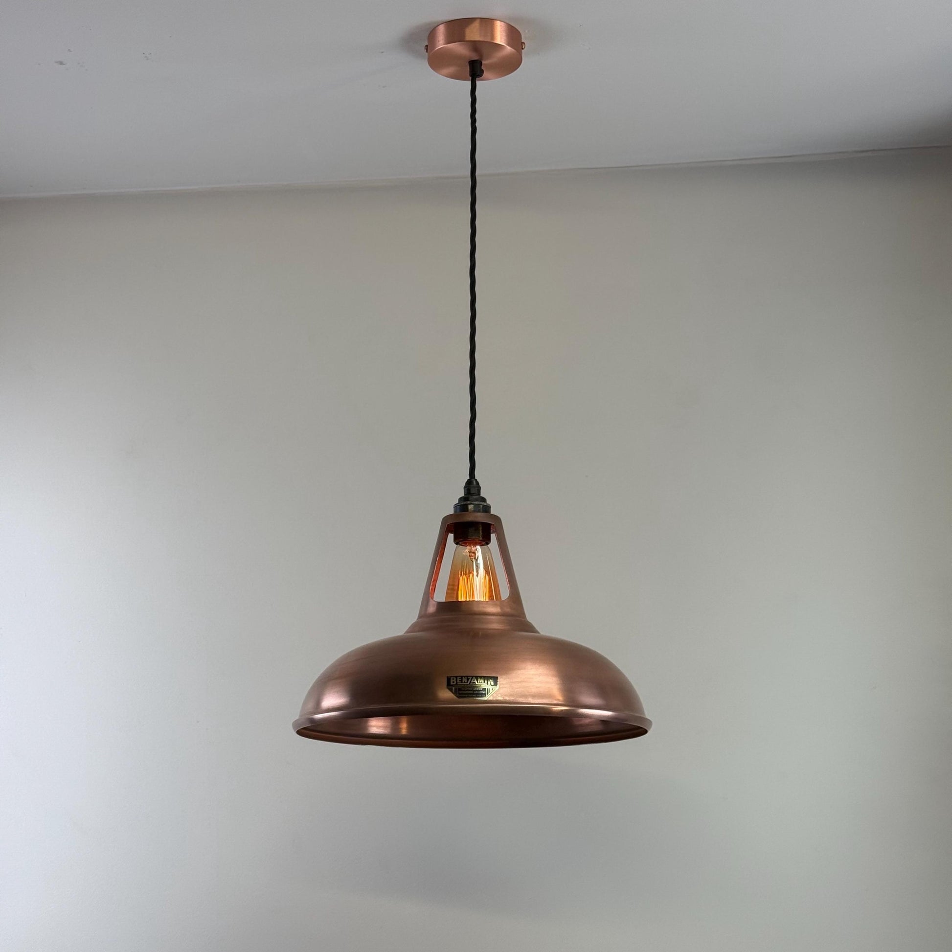Cawston XL - Antique Copper Lampshade Pendant Set Light - 14 Inch