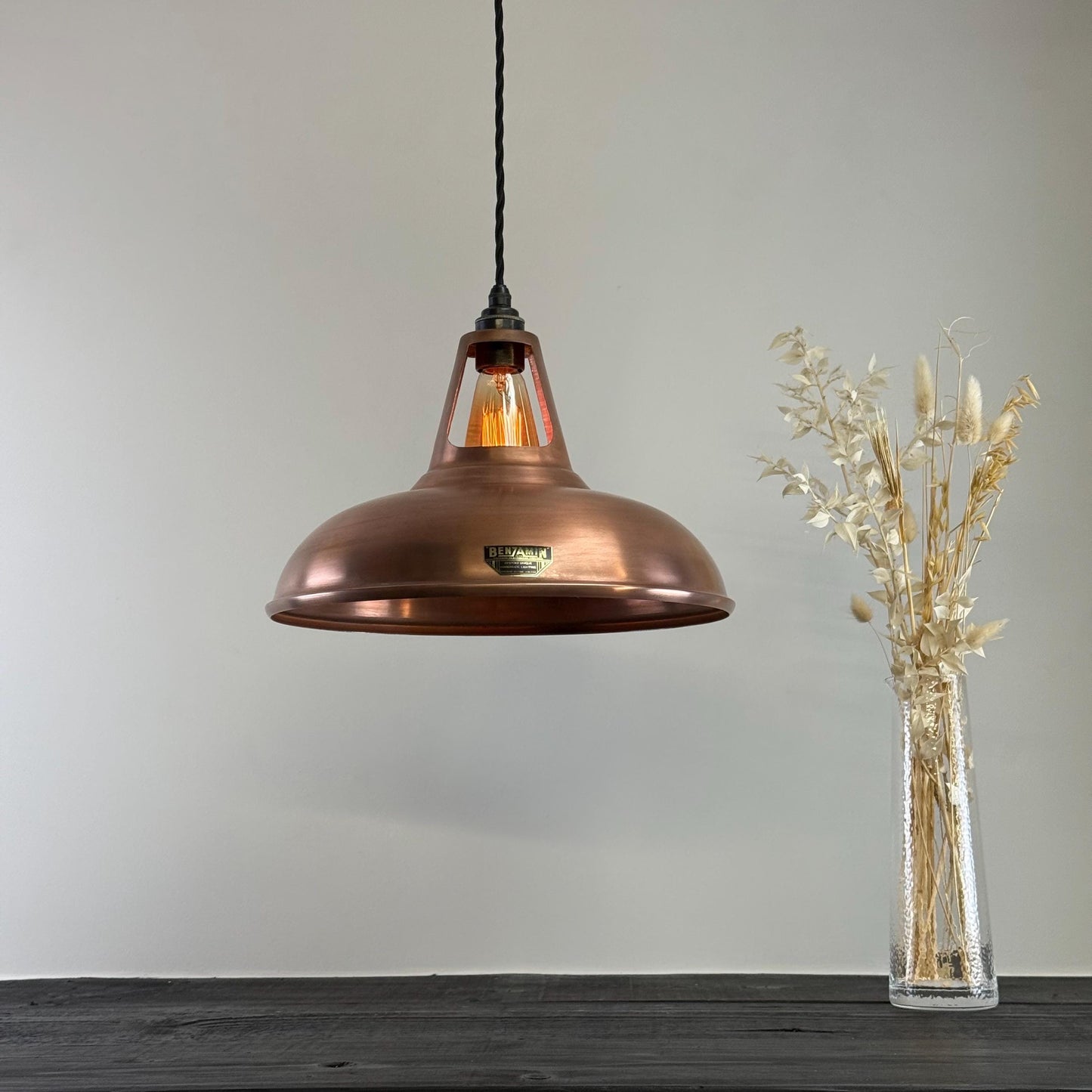 Cawston XL - Antique Copper Lampshade Pendant Set Light - 14 Inch