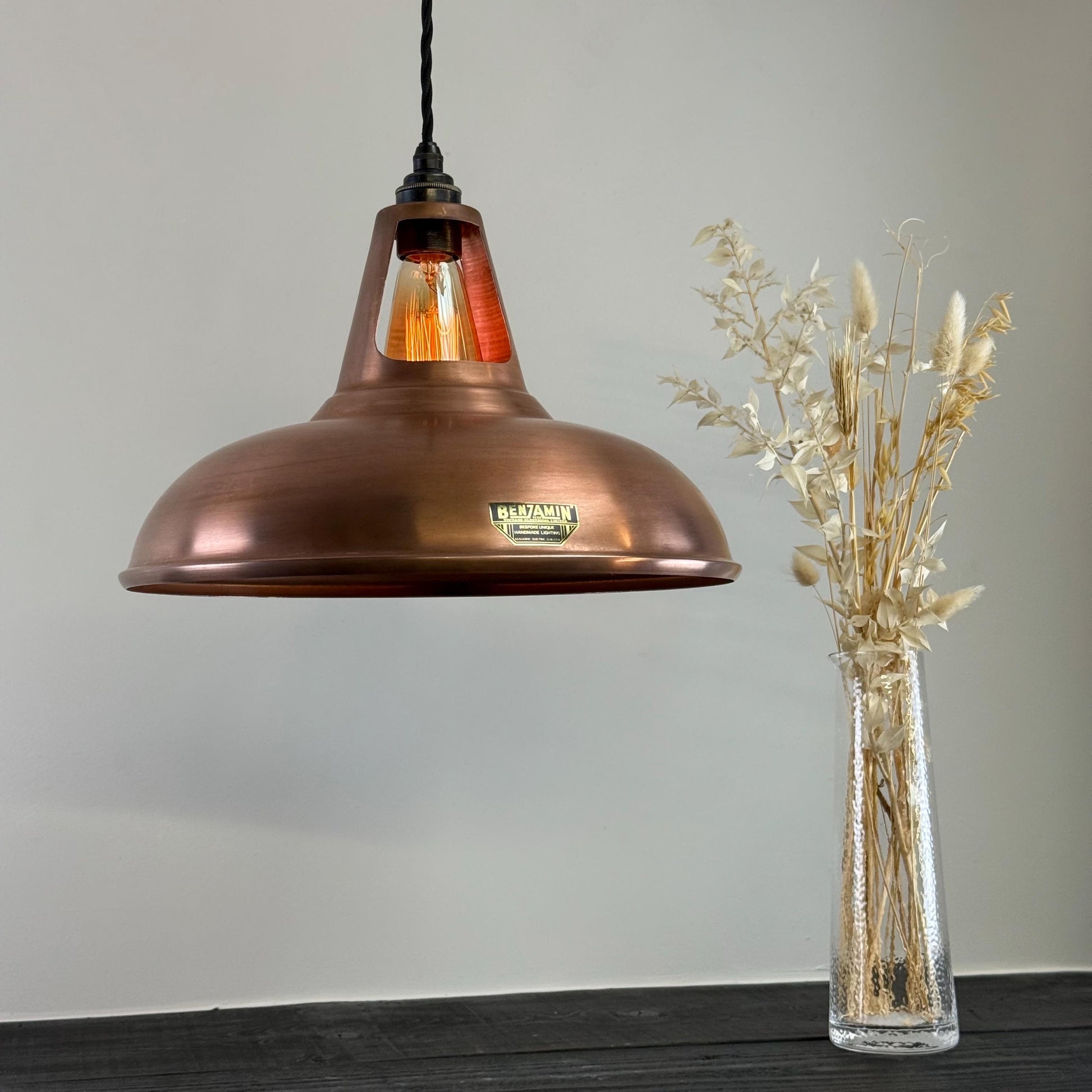 Cawston XL - Antique Copper Lampshade Pendant Set Light - 14 Inch