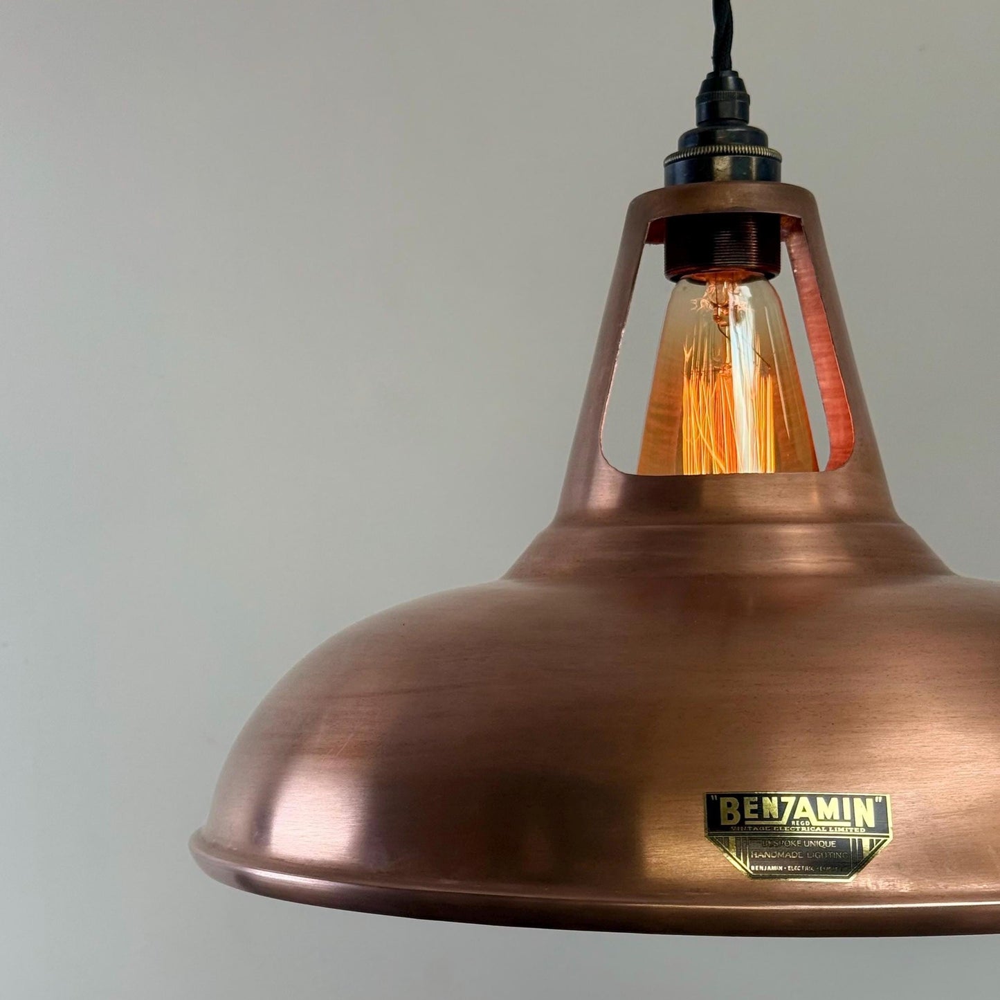 Cawston XL - Antique Copper Lampshade Pendant Set Light - 14 Inch