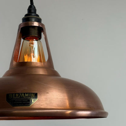 Cawston - Antique Copper Coolicon Slotted Lampshade Pendant Ceiling Light - 11 Inch
