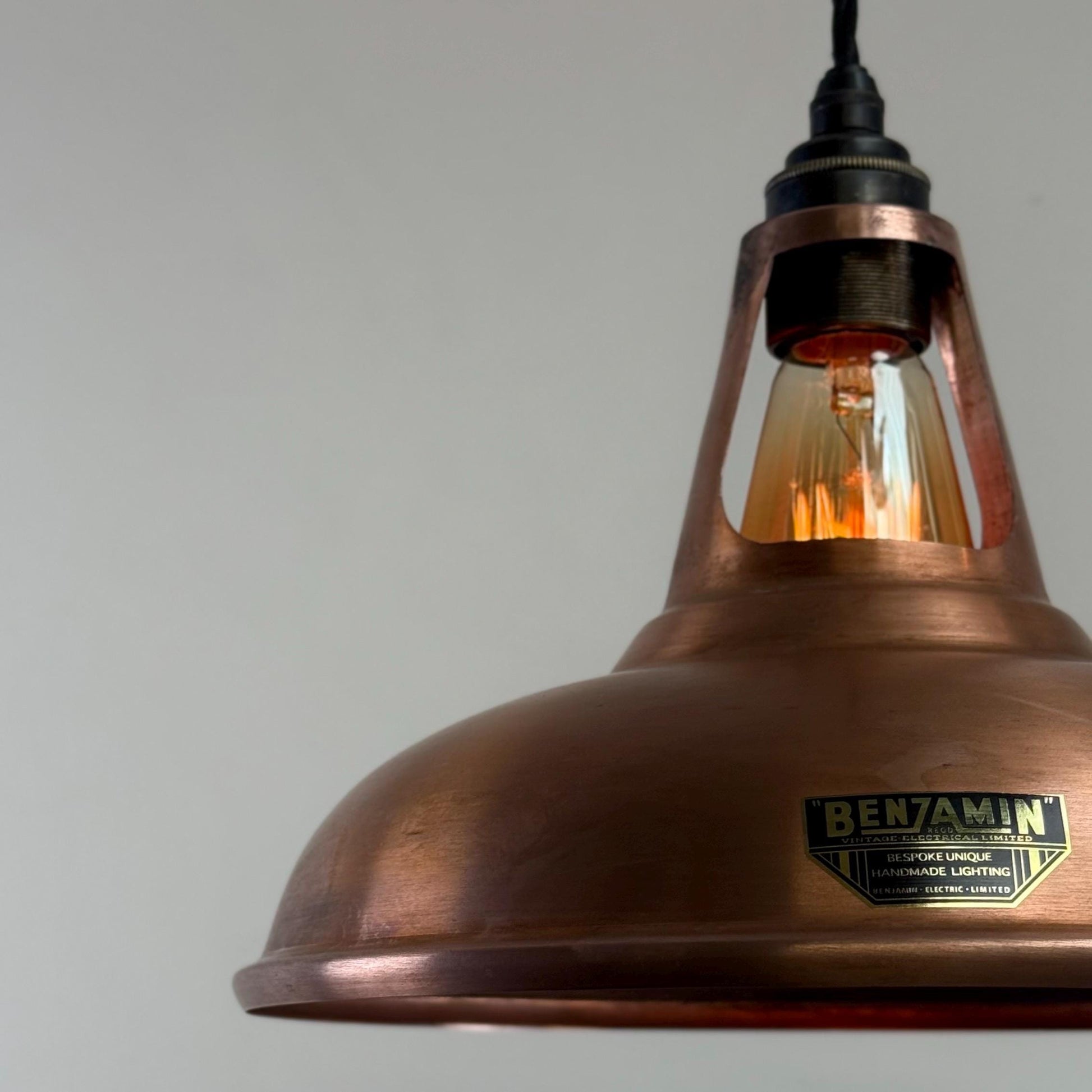 Cawston - Antique Copper Coolicon Slotted Lampshade Pendant Ceiling Light - 11 Inch
