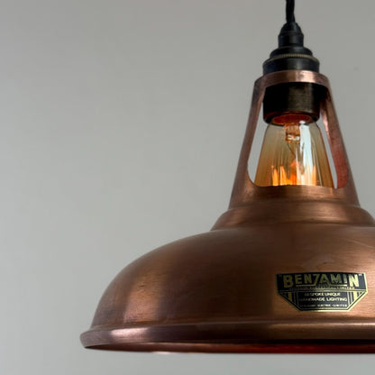 Cawston - Antique Copper Coolicon Slotted Lampshade Pendant Ceiling Light - 11 Inch