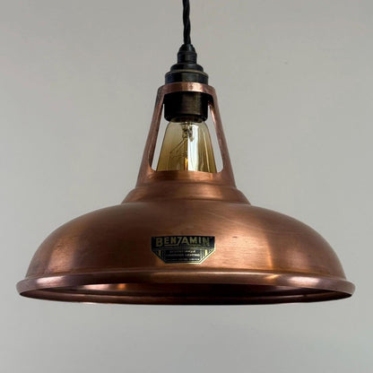 Cawston - Antique Copper Coolicon Slotted Lampshade Pendant Ceiling Light - 11 Inch
