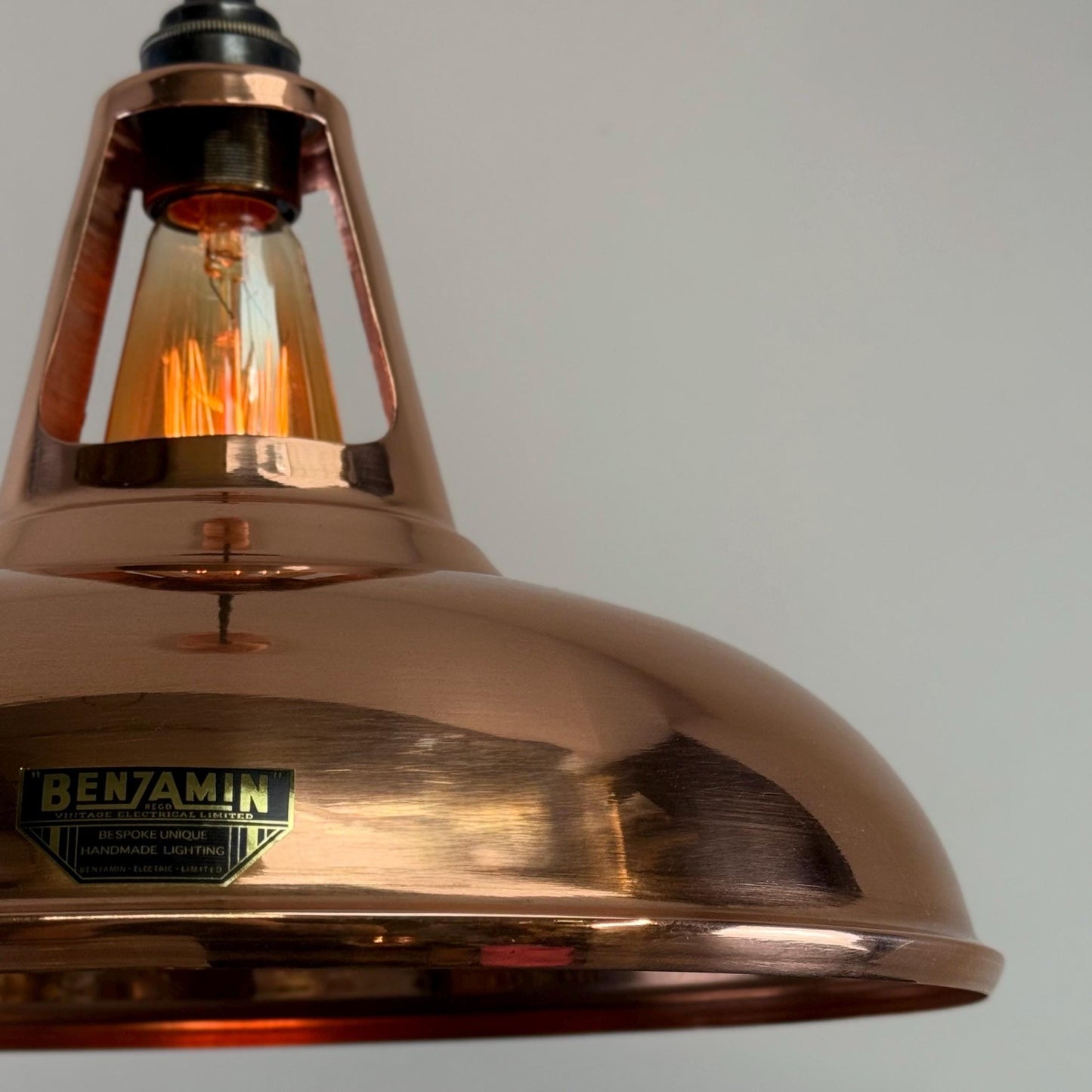 Cawston XL - Genuine Solid Copper Slotted Lampshade Pendant Set Light *Factory Second* - 14 Inch