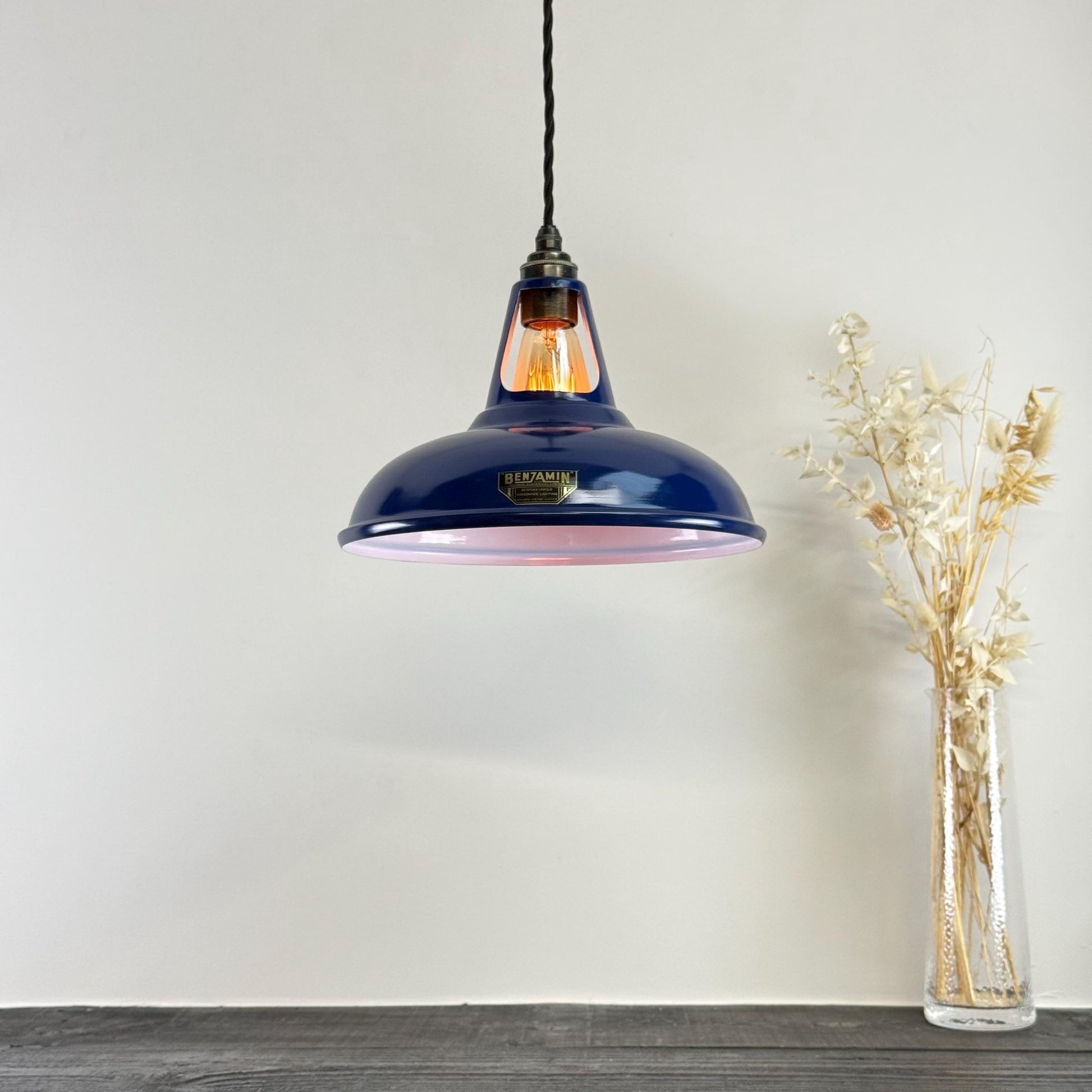 Cawston - Royal Blue Slotted Lampshade Pendant Set Light *Factory Second* - 11 Inch