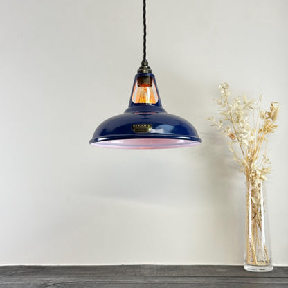 Cawston - Royal Blue Slotted Lampshade Pendant Set Light *Factory Second* - 11 Inch