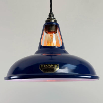 Cawston - Royal Blue Slotted Lampshade Pendant Set Light *Factory Second* - 11 Inch