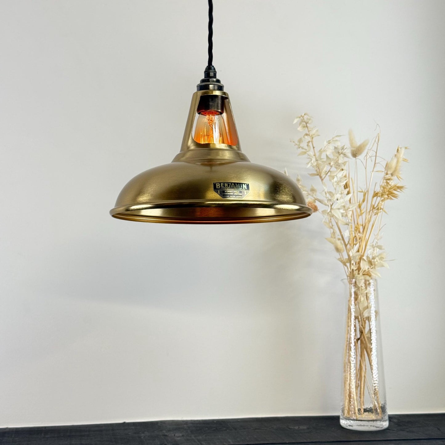 Cawston - Antique Brushed Brass Coolicon Slotted Lampshade Pendant Ceiling Light - 11 Inch