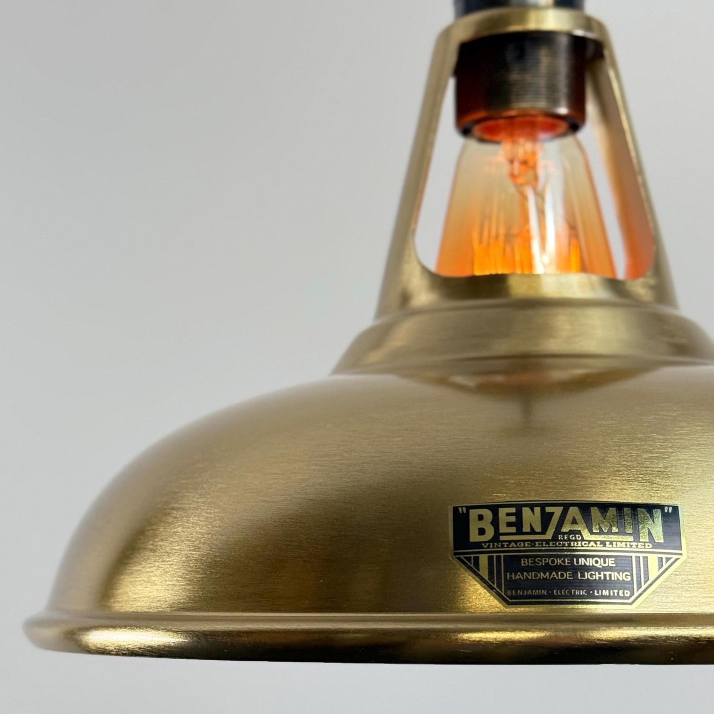 Cawston - Antique Brushed Brass Coolicon Slotted Lampshade Pendant Ceiling Light - 11 Inch