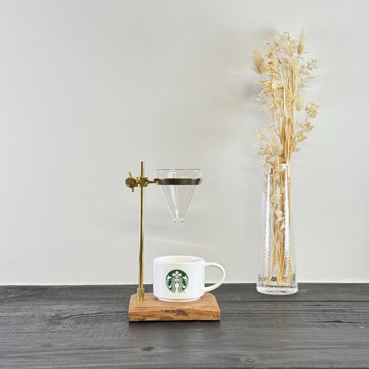 Slow Drip Coffee Pourer | Pour Over Drip Gourmet Kitchen Station Stand With Funnel & Filters | Glass Holder