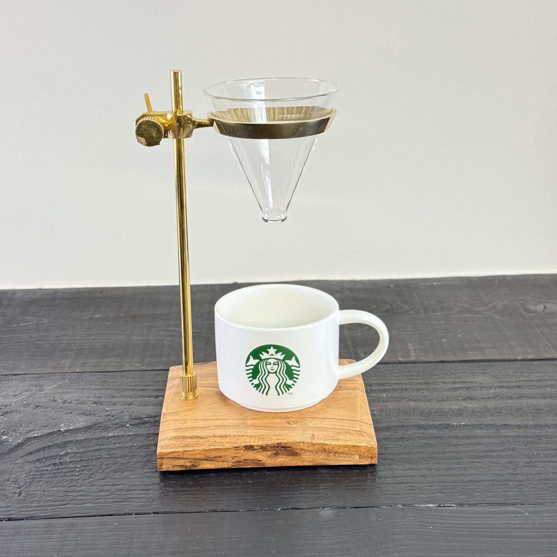 Slow Drip Coffee Pourer | Pour Over Drip Gourmet Kitchen Station Stand With Funnel & Filters | Glass Holder