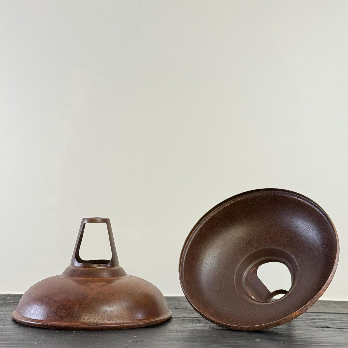 Cawston - Rusted Solid Steel Slotted Lampshade Pendant Set Light - 11 Inch