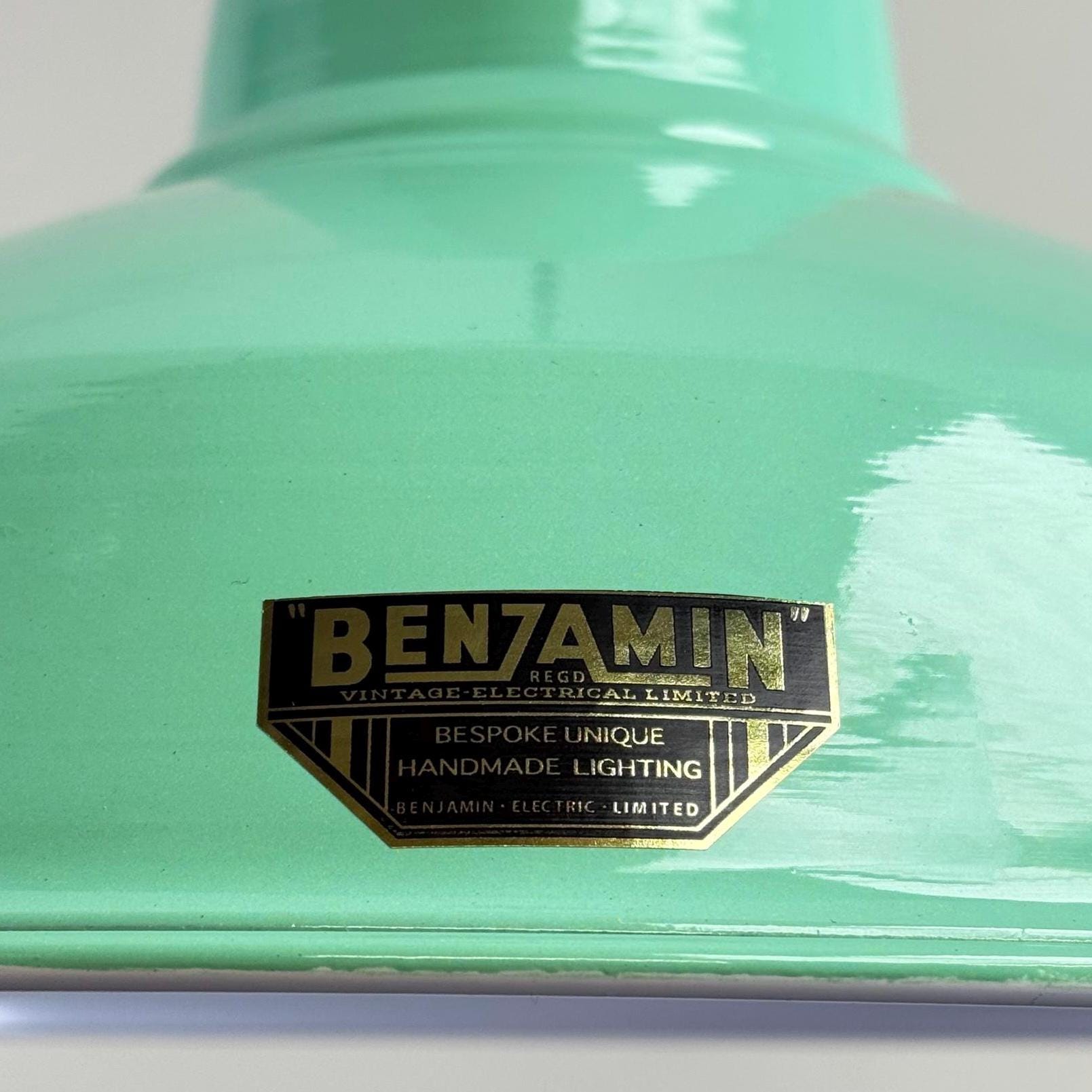 Filby ~ Fresh Teal Green RLM Reflector Lampshade Pendant Set Light ~ 12.5 Inch