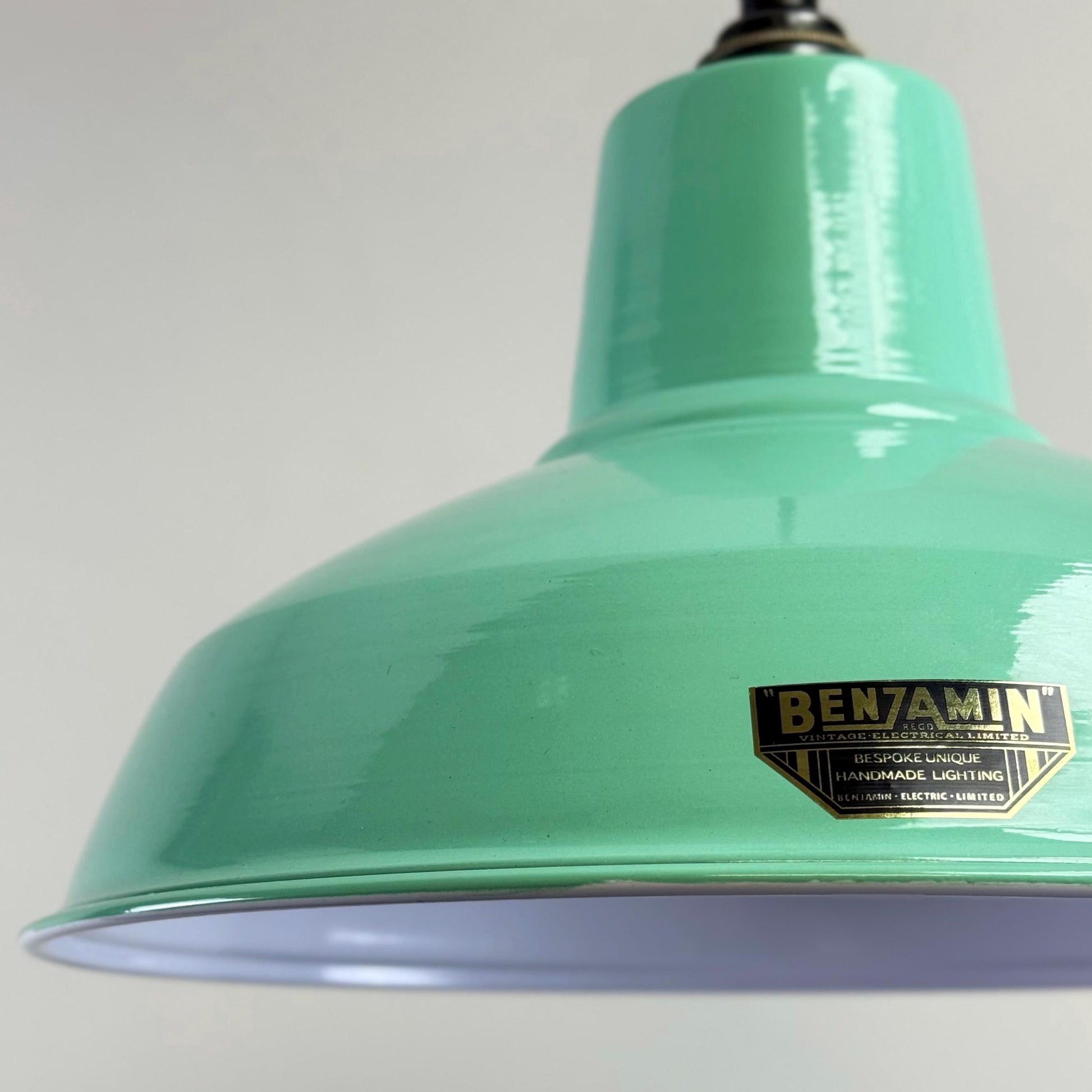 Filby ~ Fresh Teal Green RLM Reflector Lampshade Pendant Set Light ~ 12.5 Inch