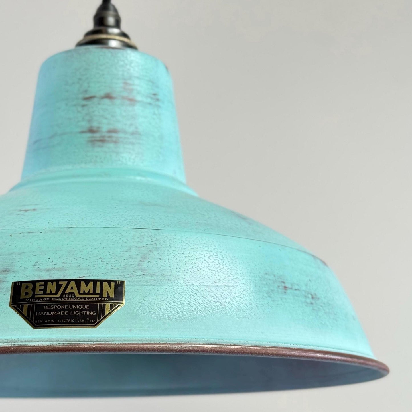 Filby ~ Copper Verdigris RLM Reflector Lampshade Pendant Ceiling Light ~ 12.5 Inch
