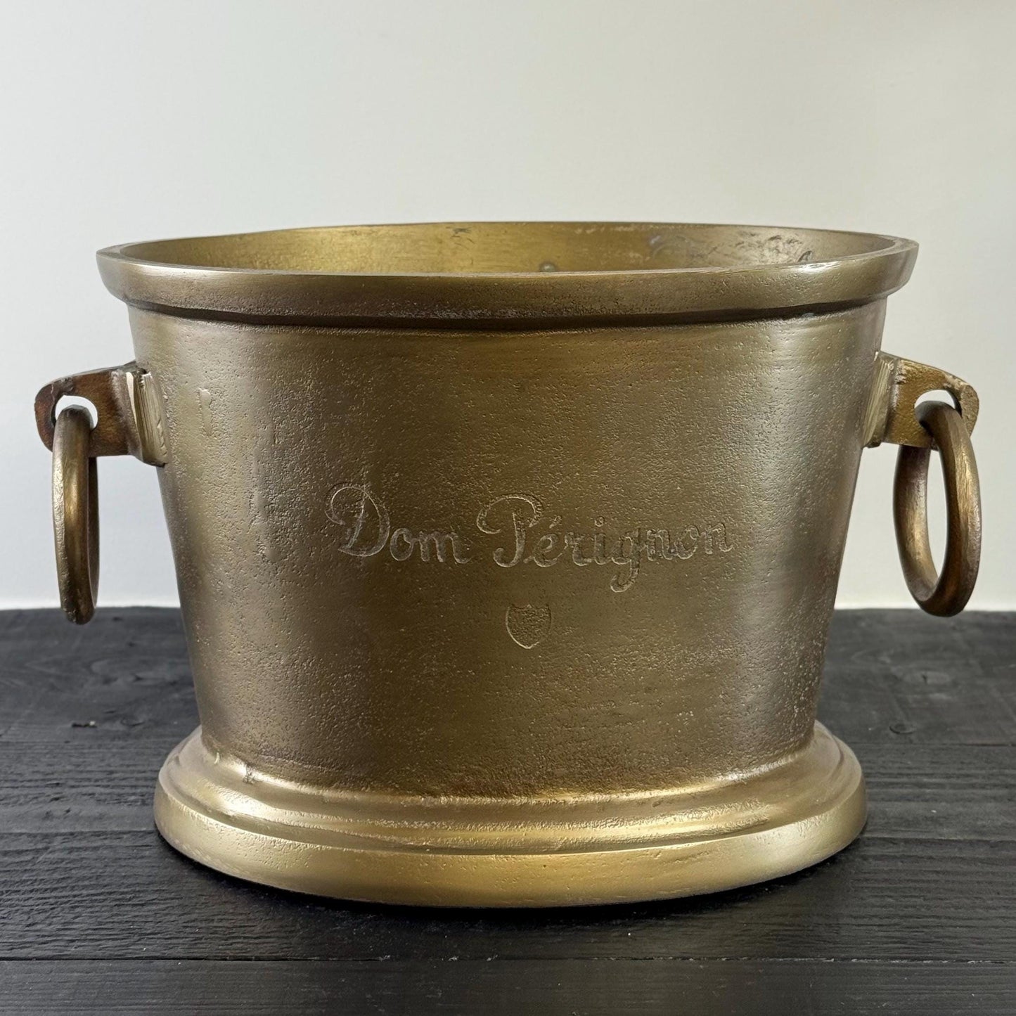 Dom Perignon Antique Brass Great Gatsby ~ Solid Cast Engraved Champagne Ice Bucket | Wine Cooler