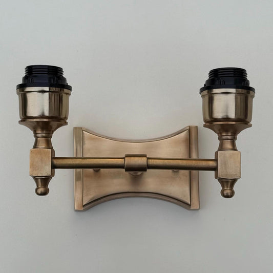 Double Antique Brass Wall Sconce Industrial Vintage Light