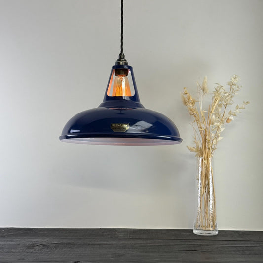 Cawston XL - Royal Blue Coolicon Slotted Lampshade Pendant Set Light *Worn* - 14 Inch
