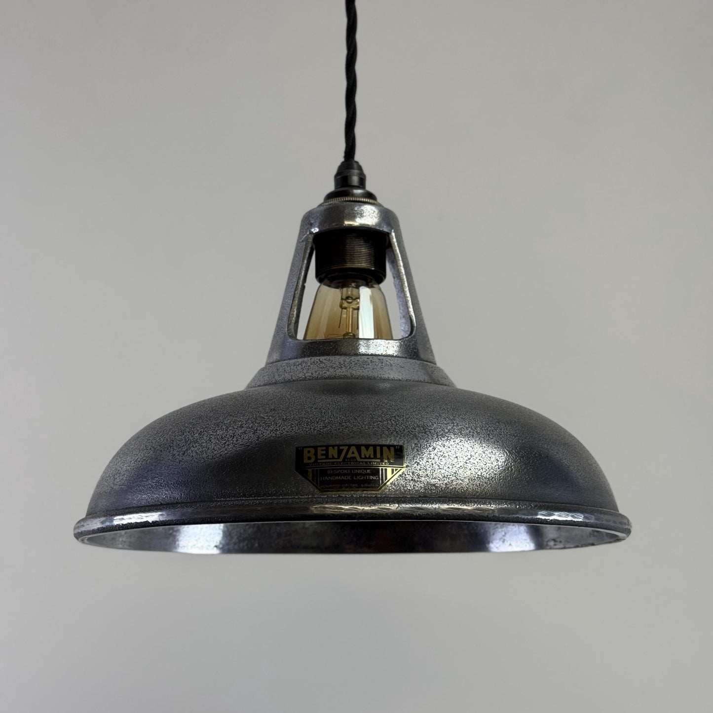 Cawston - Silver Solid Cast Aluminium Coolicon Lampshade Pendant Set Light - 11 Inch