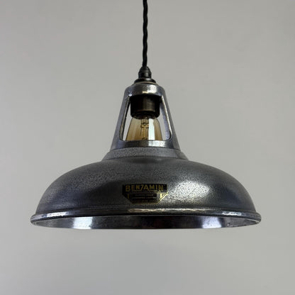 Cawston - Silver Solid Cast Aluminium Coolicon Lampshade Pendant Set Light - 11 Inch