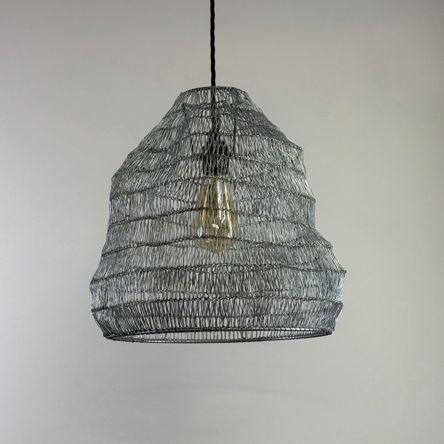 Walton ~ Beehive Large Silver Wire Mesh Lampshade Pendant Ceiling Light