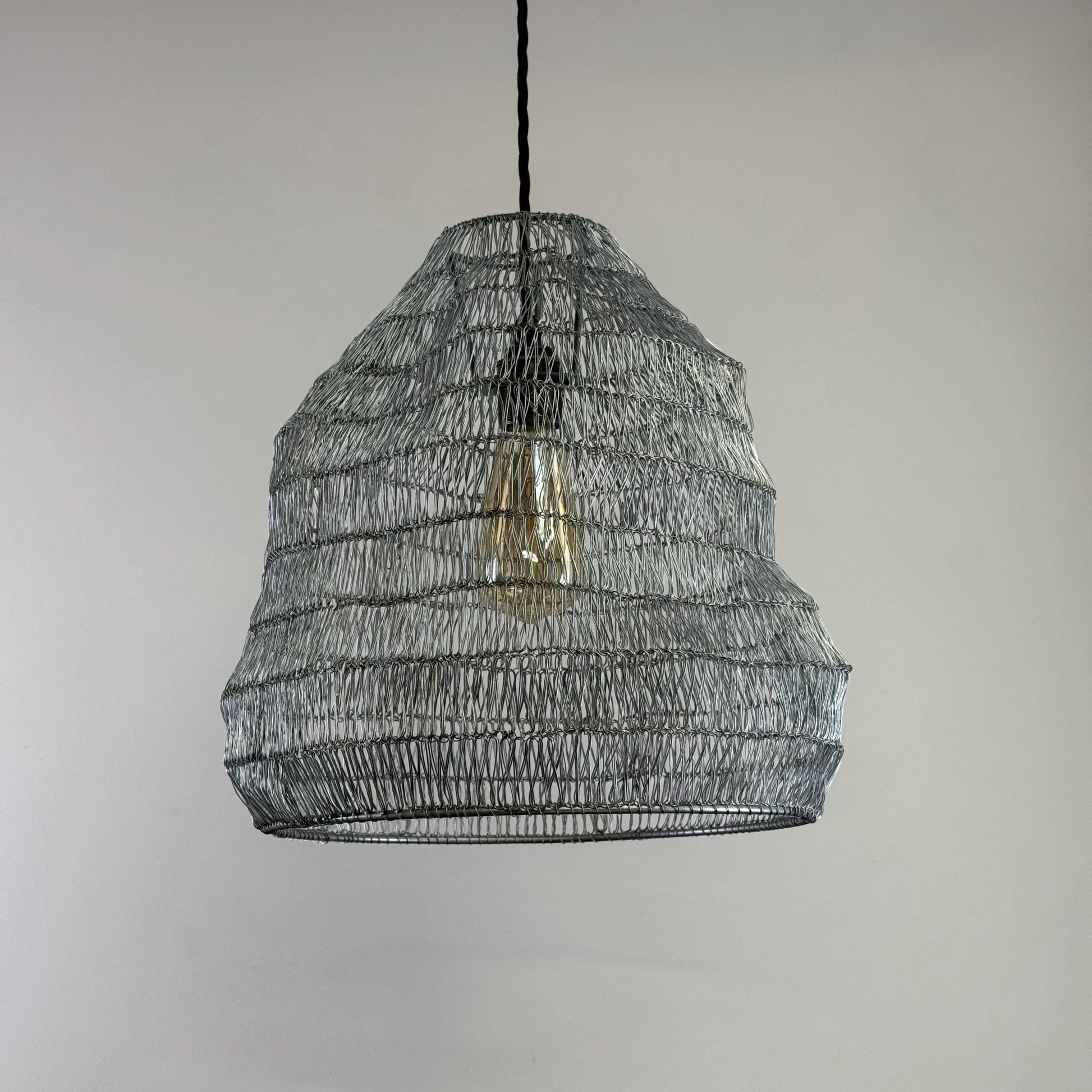 Walton ~ Beehive Large Silver Wire Mesh Lampshade Pendant Ceiling Light