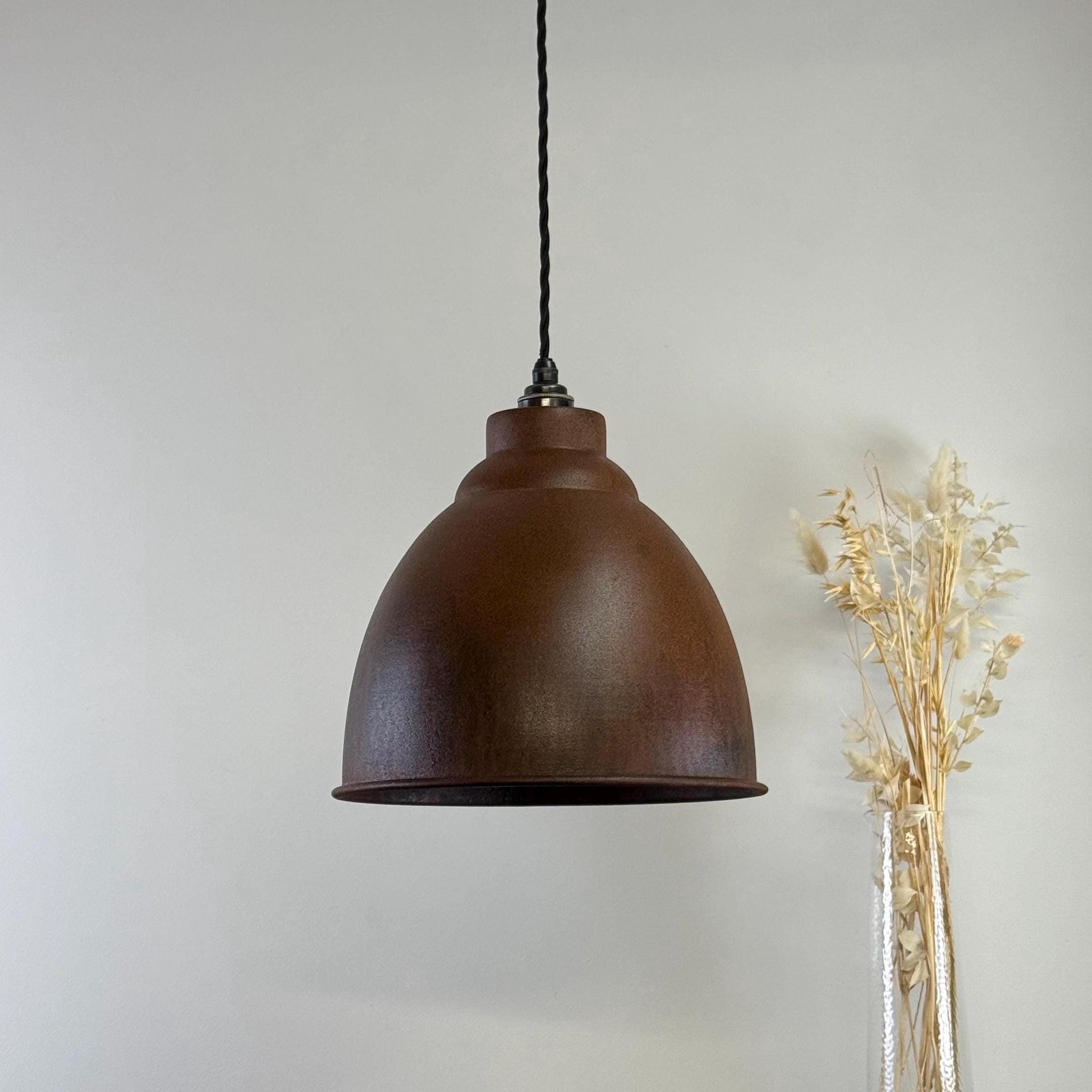 Brooke ~ Rusted Steel Lampshade Pendant Ceiling Light ~ 11 Inch