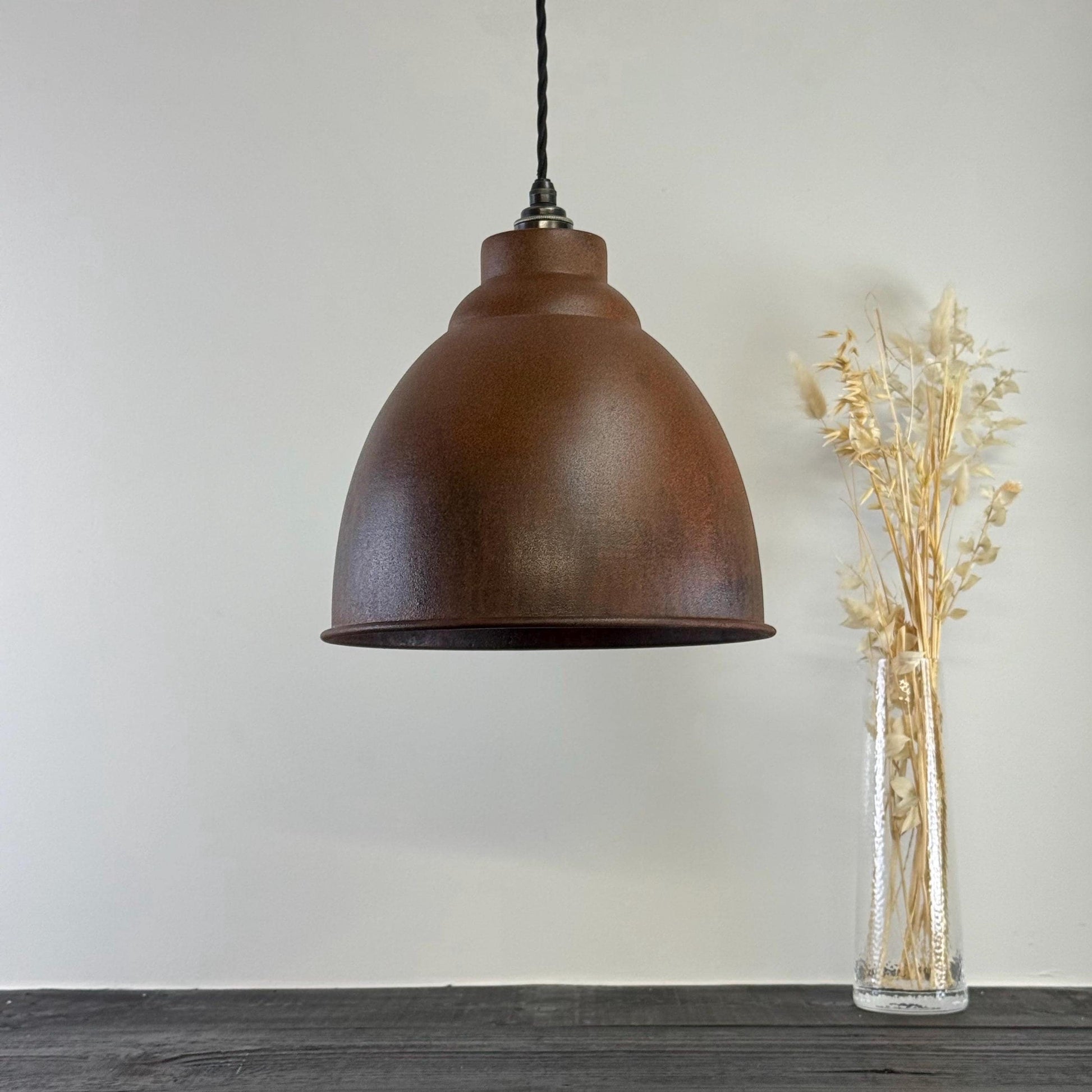 Brooke ~ Rusted Steel Lampshade Pendant Ceiling Light ~ 11 Inch