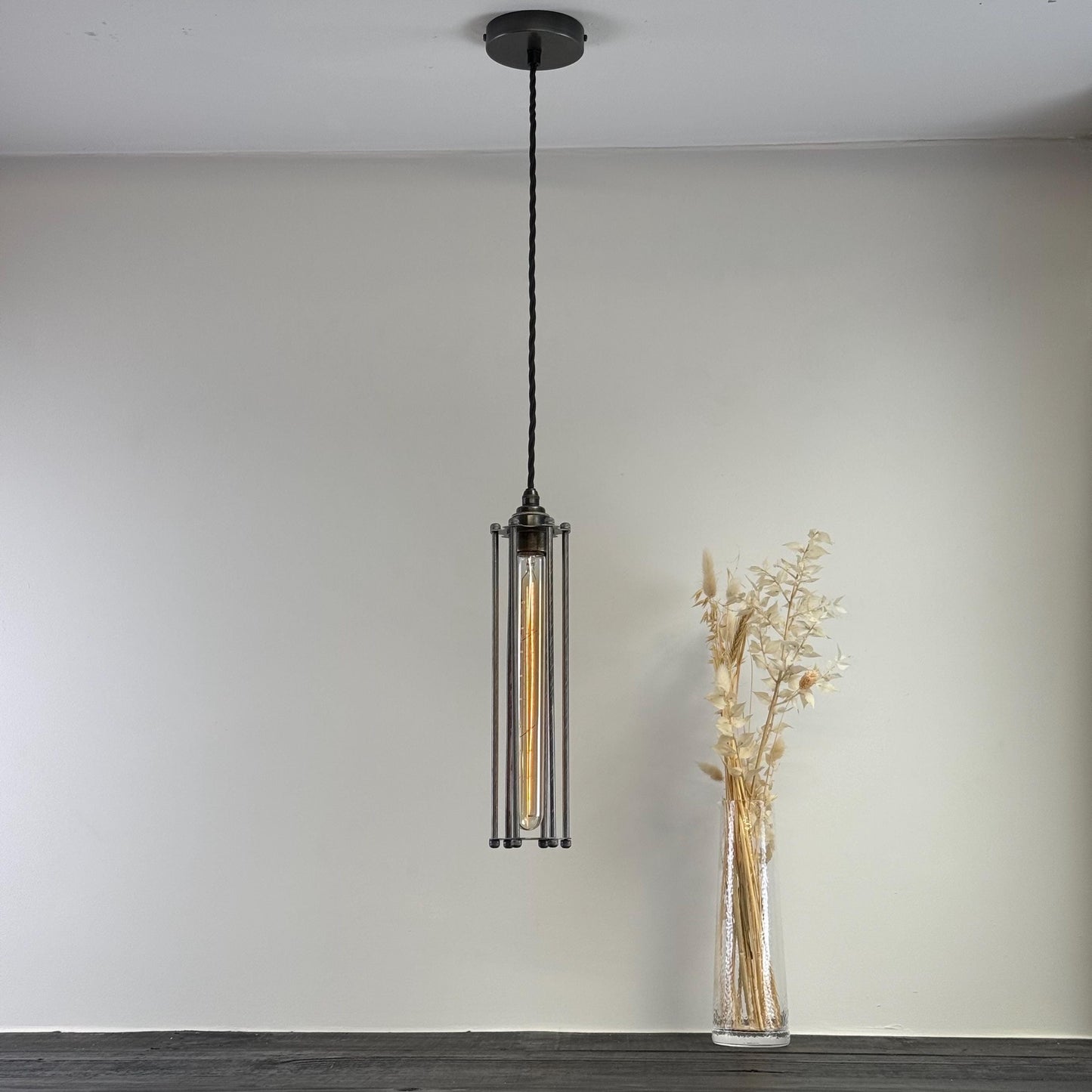 Solid Steel Cage Lampshade | Pendant Set Light ~ 12.5 Inches