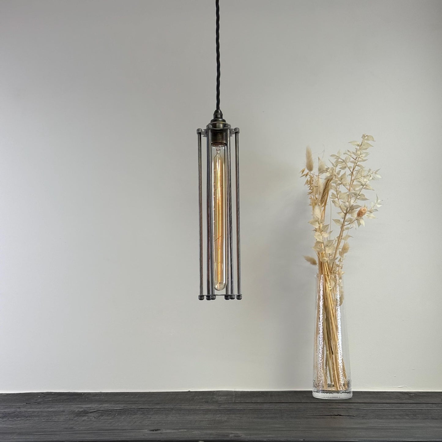 Solid Steel Cage Lampshade | Pendant Set Light ~ 12.5 Inches