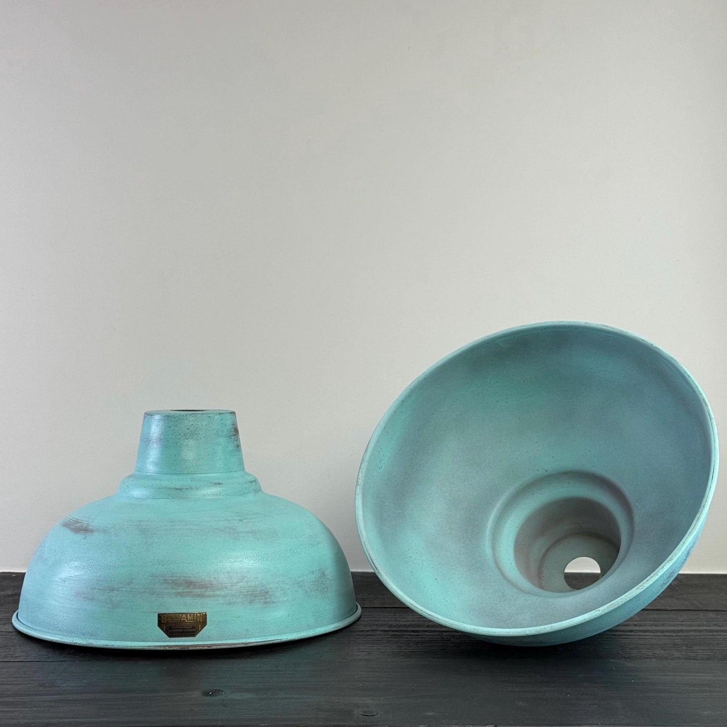 Salthouse XL ~ Verdigris Copper Patina Industrial Shade Light ~ 14.5 Inch