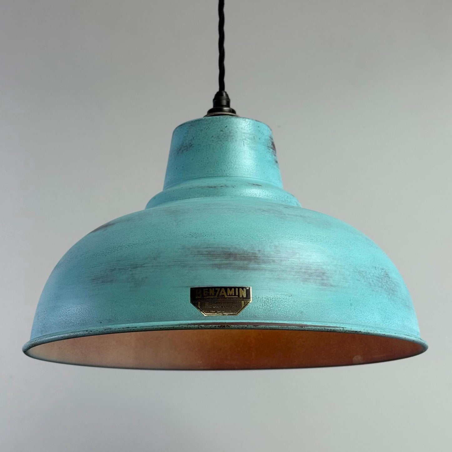 Salthouse XL ~ Verdigris Copper Patina Industrial Shade Light ~ 14.5 Inch