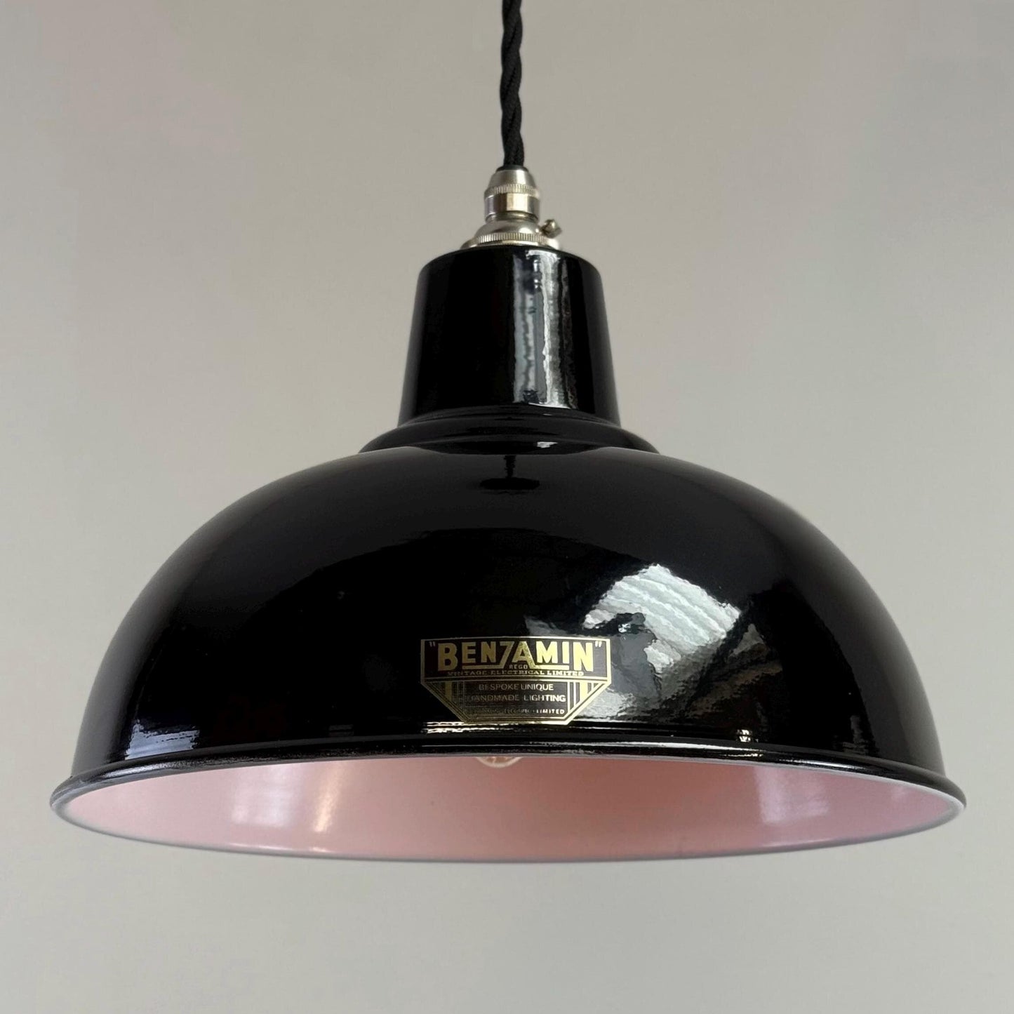 Salthouse ~ Midnight Black Dome Lampshade Pendant Set Light ~ 10 Inch