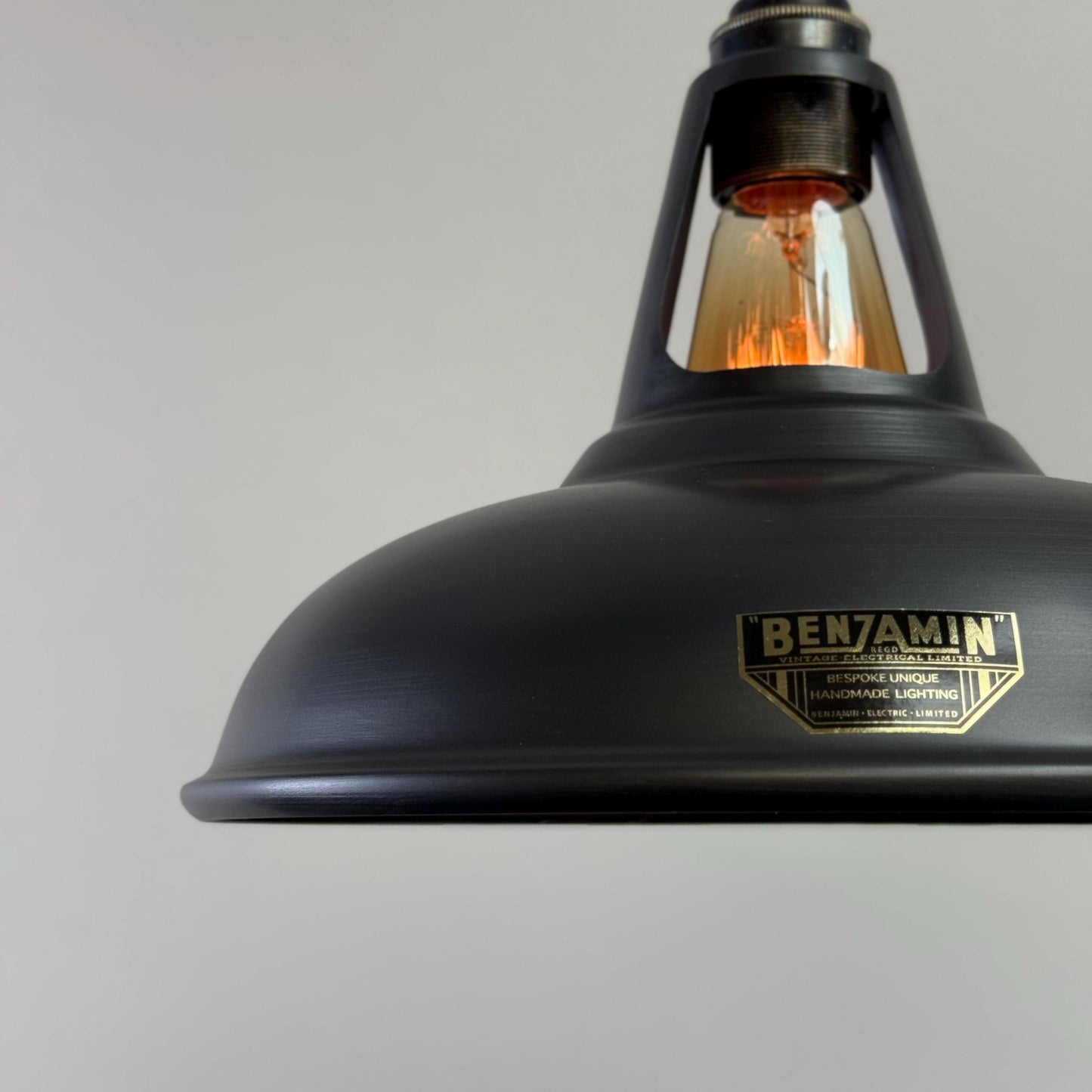 Cawston - Pewter Grey Coolicon Slotted Lampshade Pendant Set Light - 11 Inch