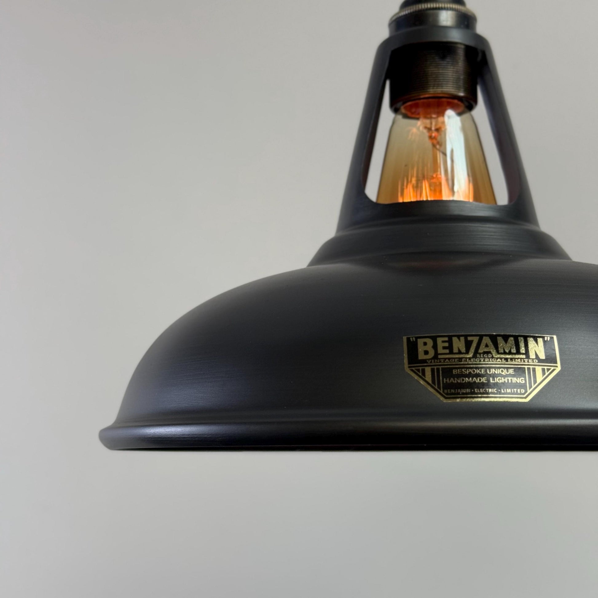 Cawston - Pewter Grey Coolicon Slotted Lampshade Pendant Set Light - 11 Inch