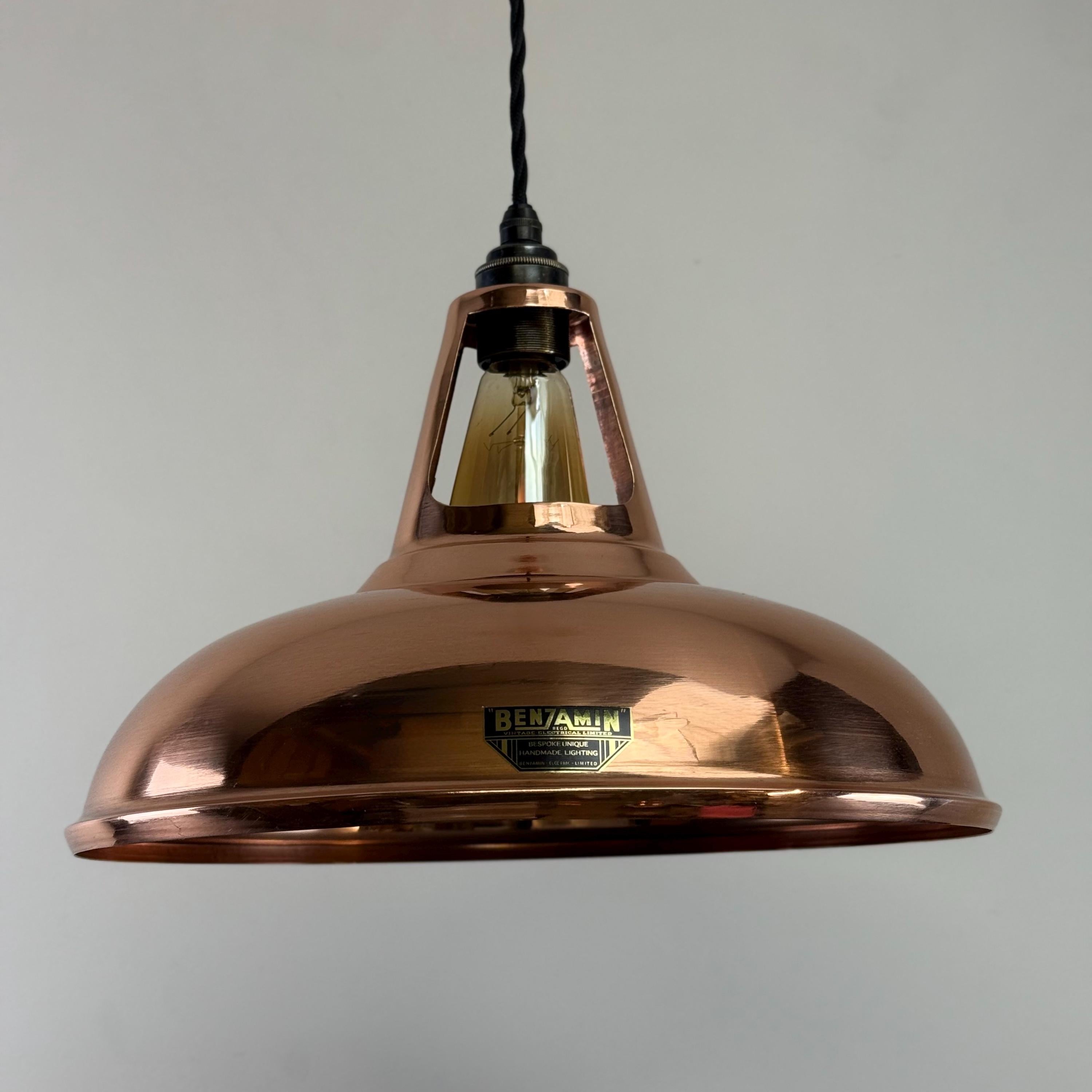Cawston XL - Genuine Solid Copper Slotted Lampshade Pendant Set