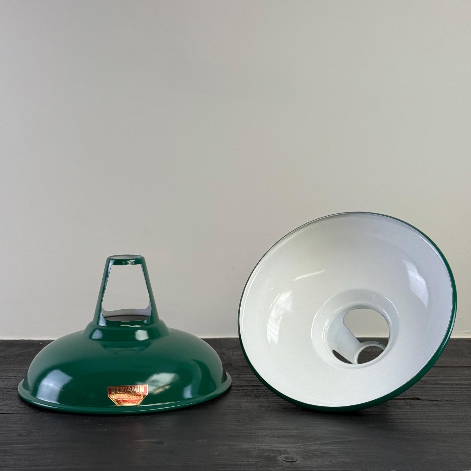 Cawston - Original Green Slotted Lampshade Limited Edition Red Label Design Pendant Set Light *Worn* - 11 Inch